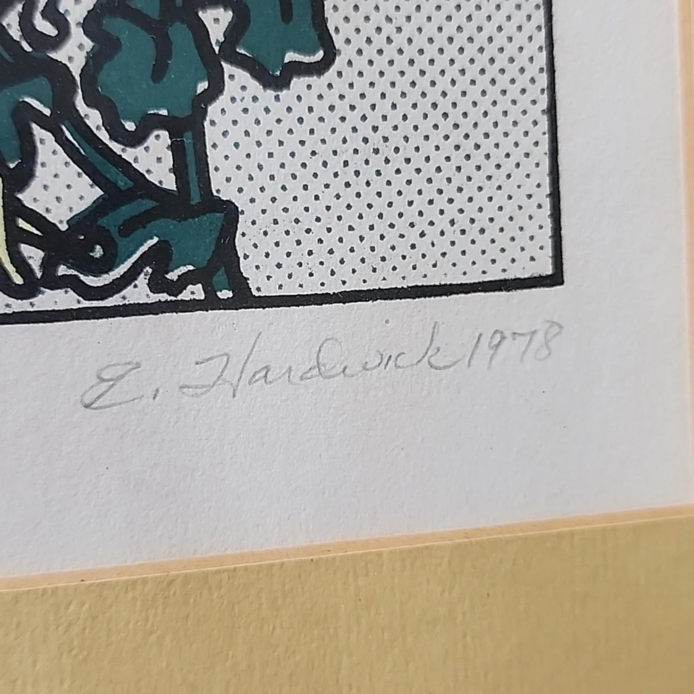 VINTAGE E. HARDWICK 1978 "SCINTILLATION" SIGNED # & FRAMED  PRINT 13.5" x 18.5" - Picture 5 of 12